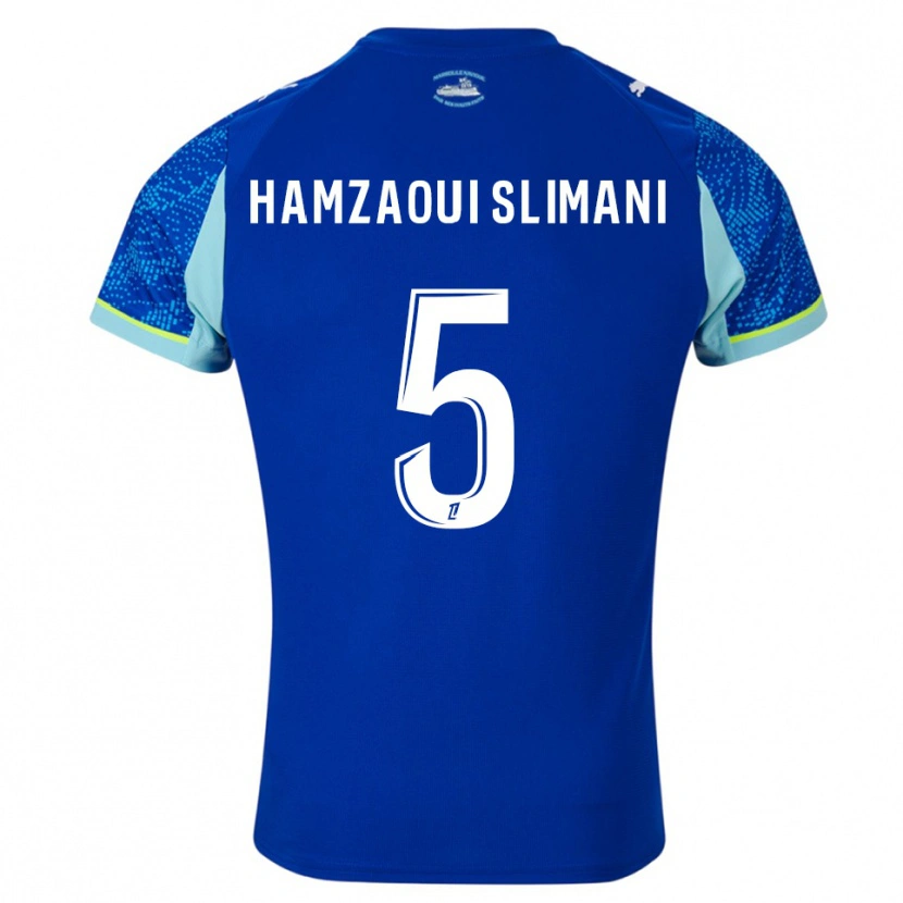 Danxen Herren Hilan Hamzaoui Slimani #5 Himmelblau Weiß Ausweichtrikot Trikot 2025/26 T-Shirt