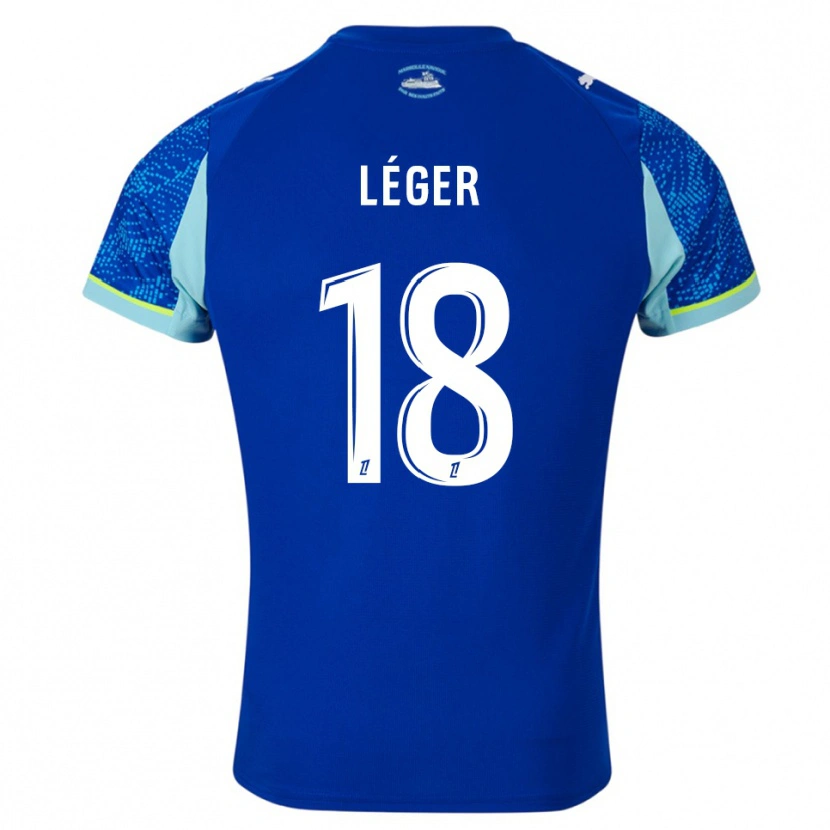 Danxen Herren Marie-Charlotte Léger #18 Himmelblau Weiß Ausweichtrikot Trikot 2025/26 T-Shirt