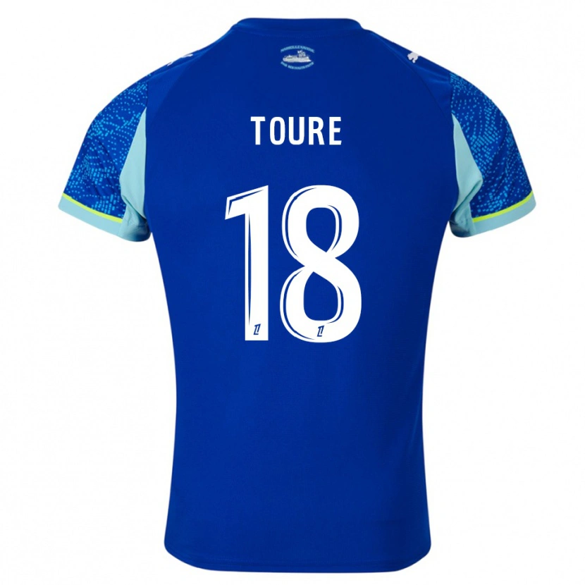 Danxen Herren Isaak Toure #18 Himmelblau Weiß Ausweichtrikot Trikot 2025/26 T-Shirt