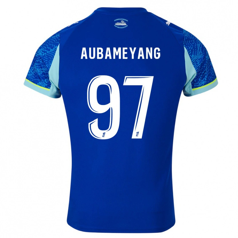 Danxen Herren Pierre-Emerick Aubameyang #97 Himmelblau Weiß Ausweichtrikot Trikot 2025/26 T-Shirt