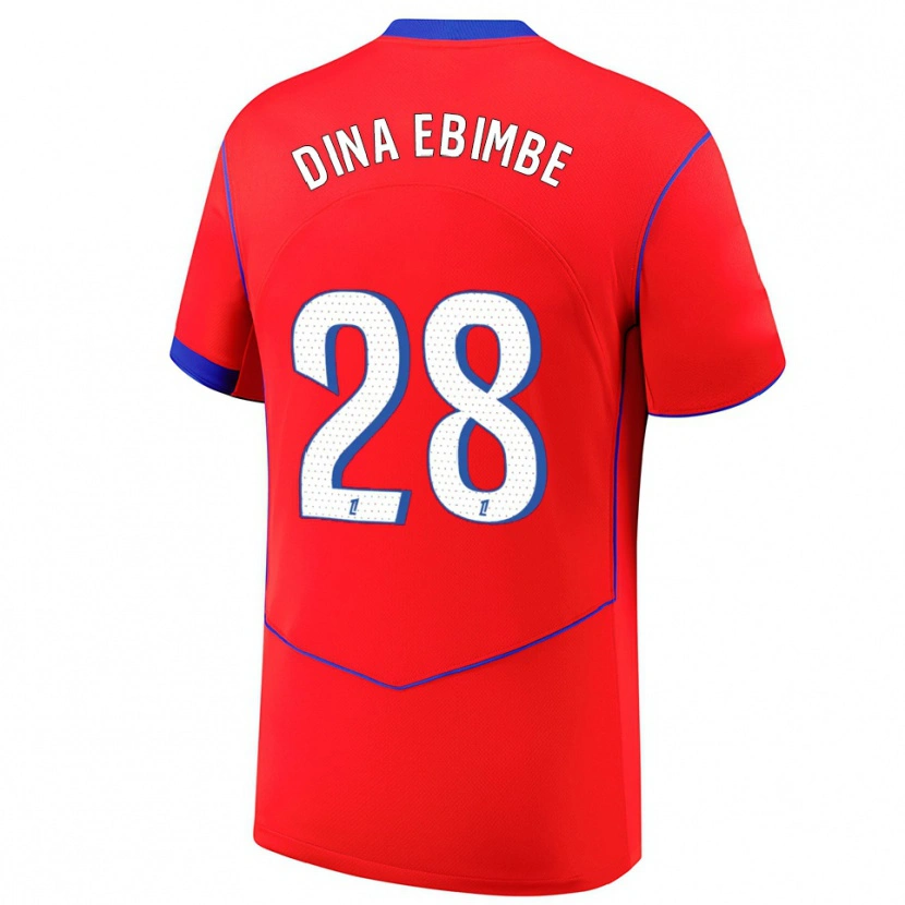 Danxen Herren Eric Junior Dina Ebimbe #28 Rot Blau Weiß Ausweichtrikot Trikot 2025/26 T-Shirt