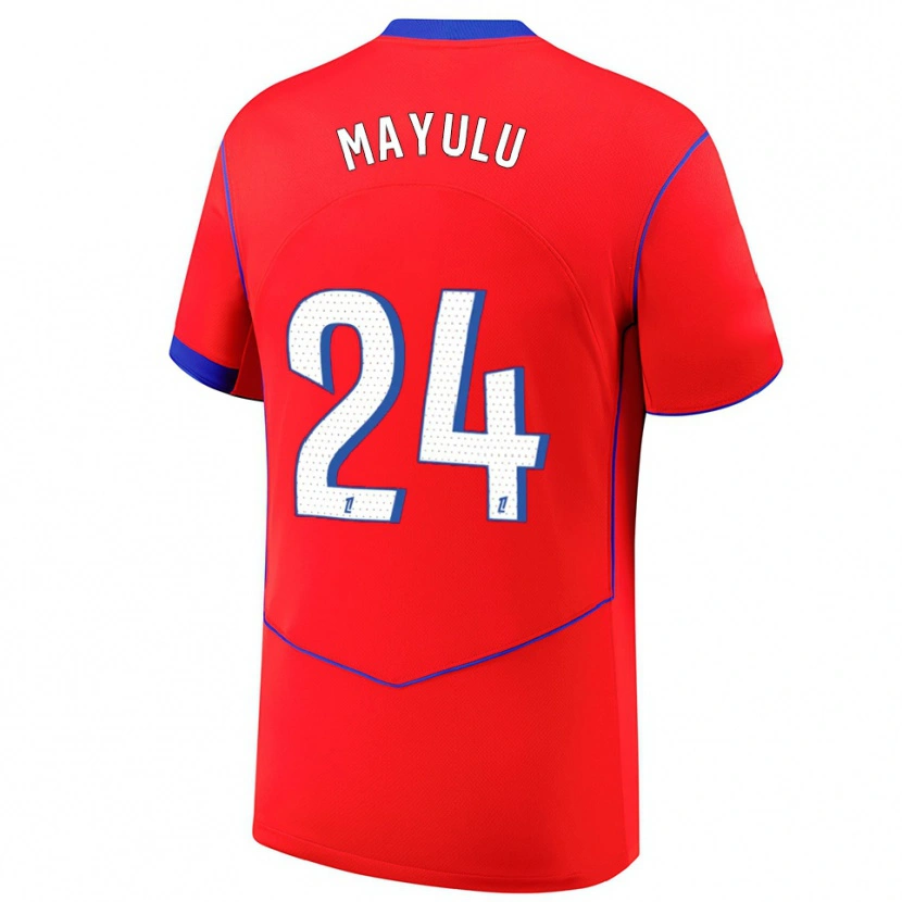 Danxen Herren Senny Mayulu #24 Rot Blau Weiß Ausweichtrikot Trikot 2025/26 T-Shirt