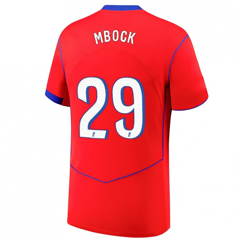 Danxen Herren Griedge Mbock #29 Rot Blau Weiß Ausweichtrikot Trikot 2025/26 T-Shirt