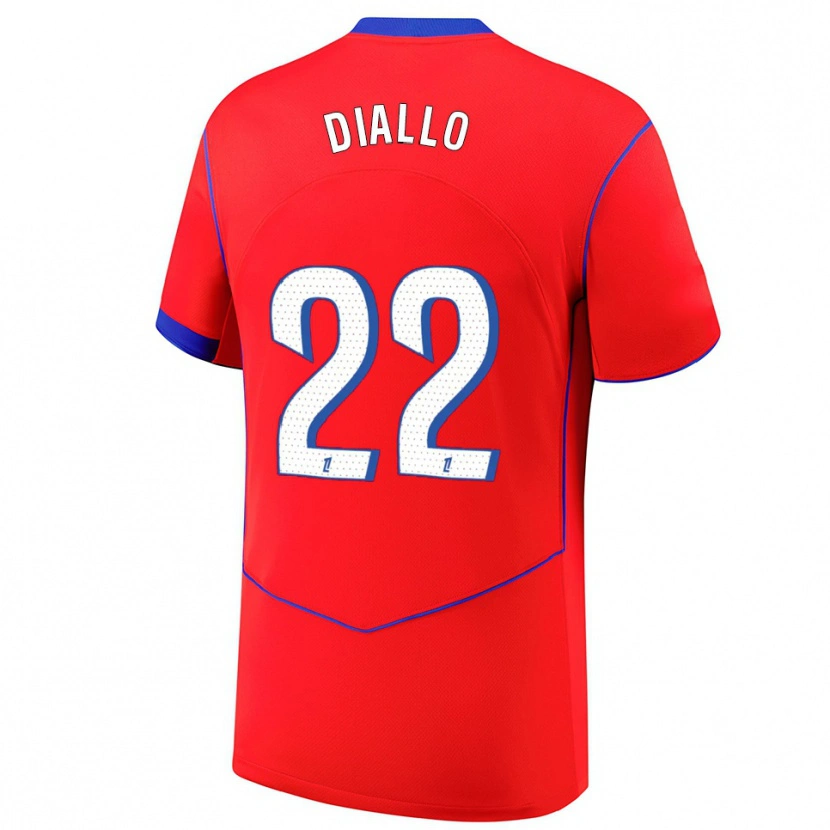 Danxen Herren Abdou Diallo #22 Rot Blau Weiß Ausweichtrikot Trikot 2025/26 T-Shirt