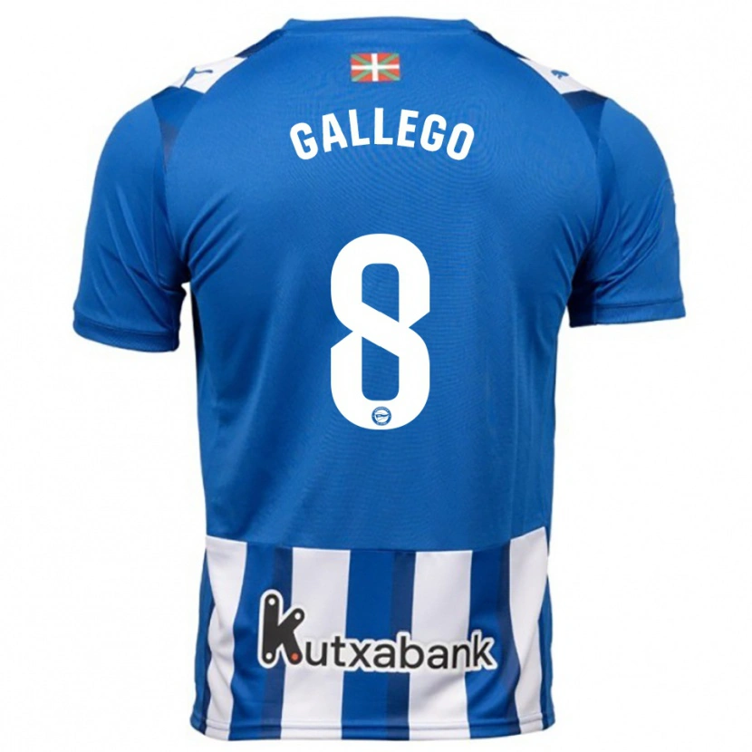 Danxen Damen Óscar Gallego #8 Blau Weiß Heimtrikot Trikot 2025/26 T-Shirt