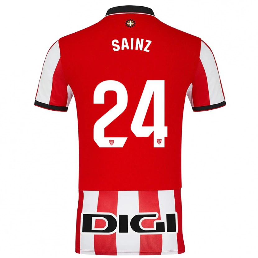 Danxen Damen Iñigo Sainz #24 Rot Weiß Heimtrikot Trikot 2025/26 T-Shirt