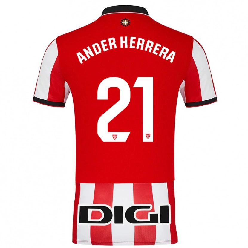 Danxen Damen Ander Herrera #21 Rot Weiß Heimtrikot Trikot 2025/26 T-Shirt