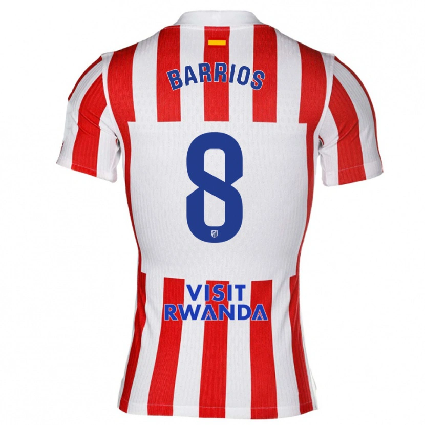 Danxen Damen Pablo Barrios #8 Rot Weiß Heimtrikot Trikot 2025/26 T-Shirt