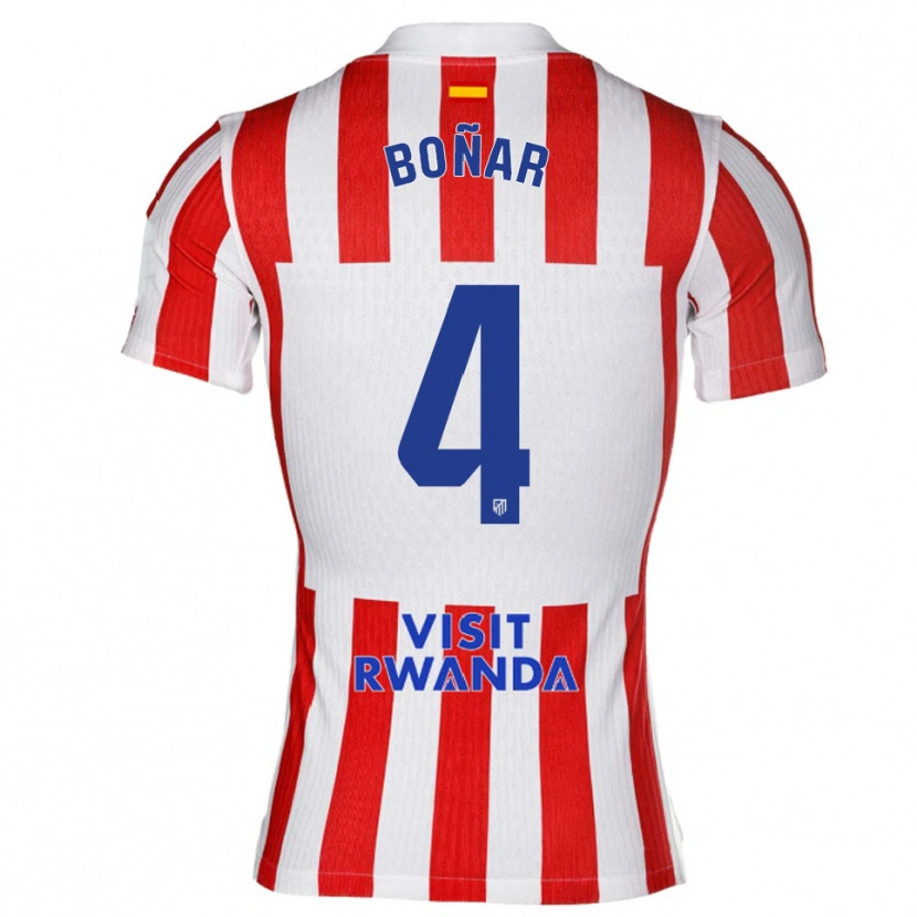 Danxen Damen Javier Boñar #4 Rot Weiß Heimtrikot Trikot 2025/26 T-Shirt