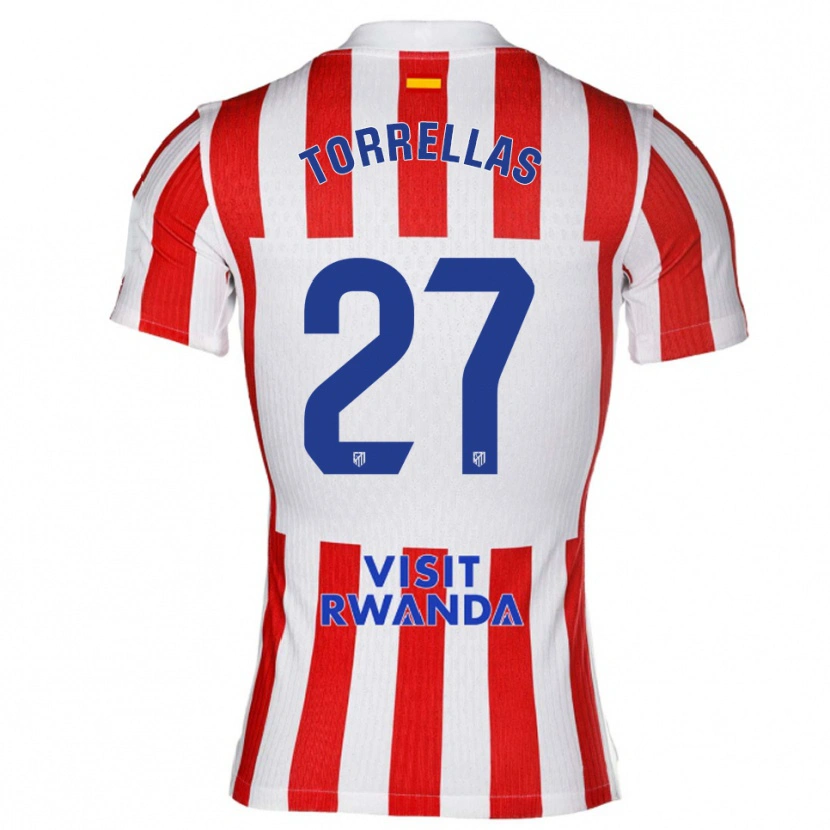 Danxen Damen Óscar Torrellas #27 Rot Weiß Heimtrikot Trikot 2025/26 T-Shirt
