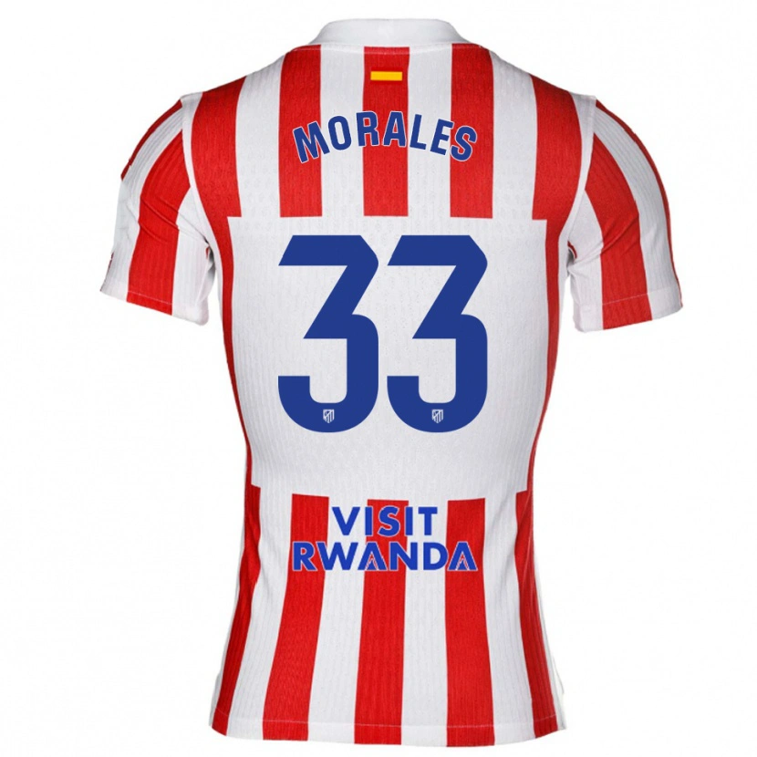 Danxen Damen Luismi Morales #33 Rot Weiß Heimtrikot Trikot 2025/26 T-Shirt