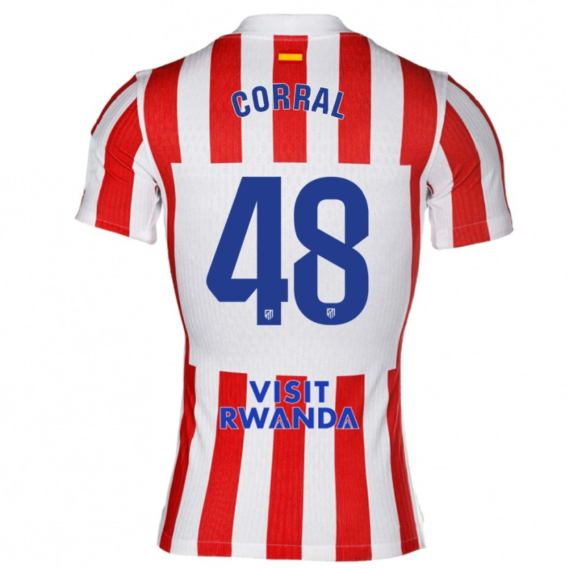 Danxen Damen Adrián Corral #48 Rot Weiß Heimtrikot Trikot 2025/26 T-Shirt