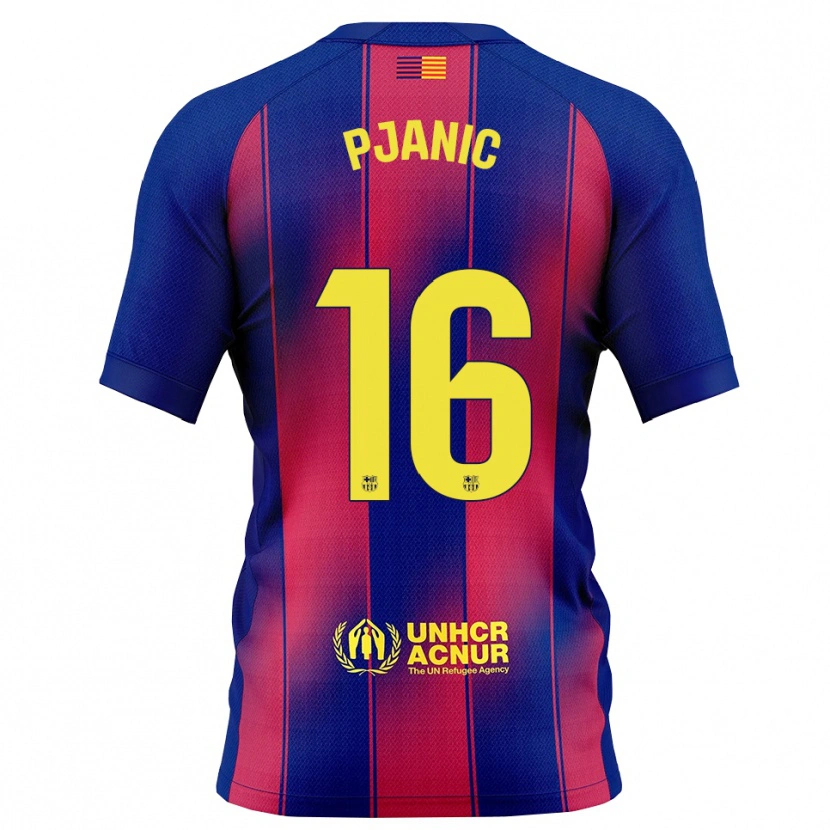 Danxen Damen Miralem Pjanic #16 Blau Rot Heimtrikot Trikot 2025/26 T-Shirt