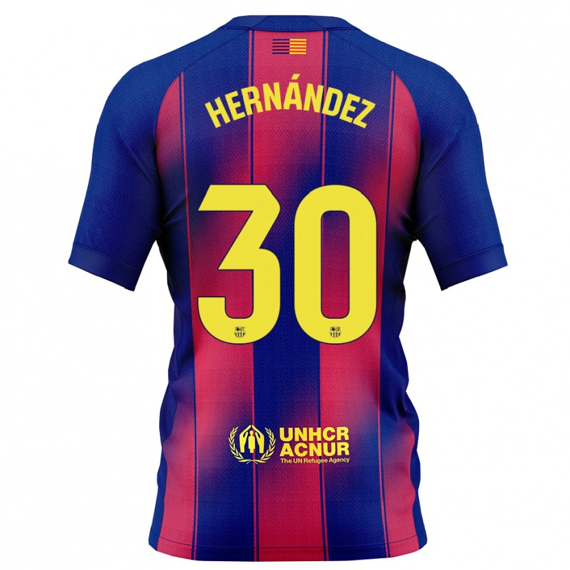 Danxen Damen Juan Hernández #30 Blau Rot Heimtrikot Trikot 2025/26 T-Shirt