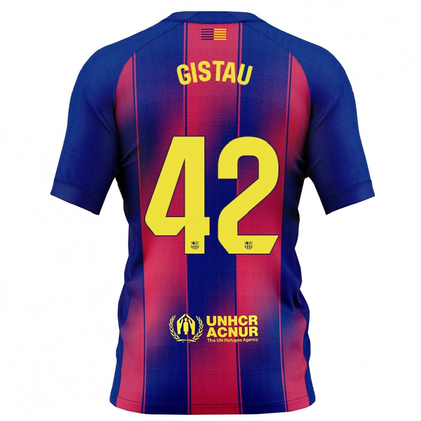 Danxen Damen Òscar Gistau #42 Blau Rot Heimtrikot Trikot 2025/26 T-Shirt