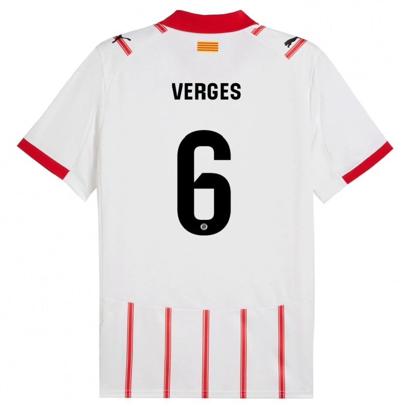 Danxen Damen Mar Vergés #6 Weiß Rot Heimtrikot Trikot 2025/26 T-Shirt
