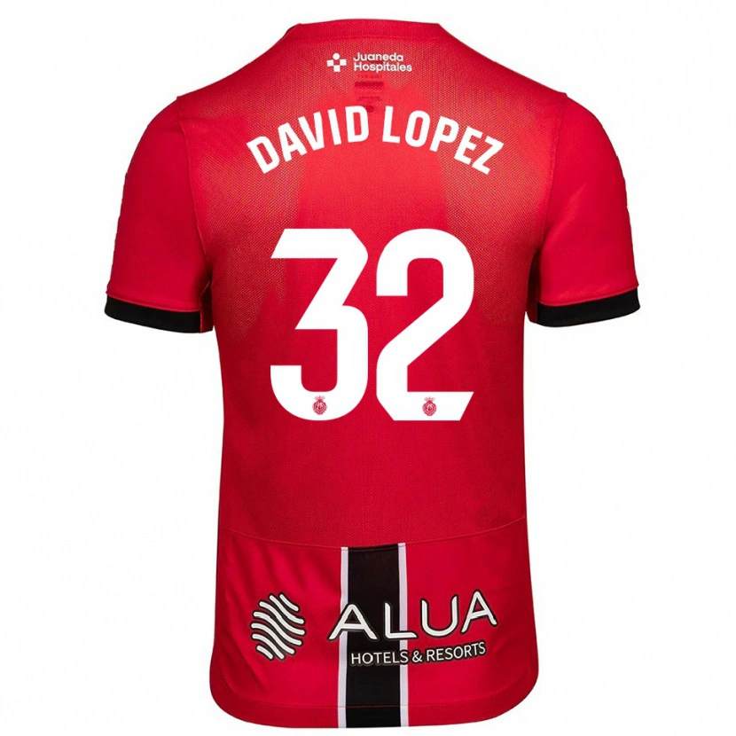 Danxen Damen David López #32 Rot Schwarz Heimtrikot Trikot 2025/26 T-Shirt