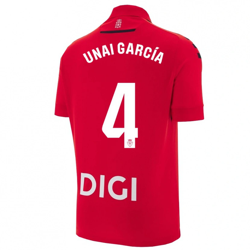 Danxen Damen Unai García #4 Rot Schwarz Heimtrikot Trikot 2025/26 T-Shirt