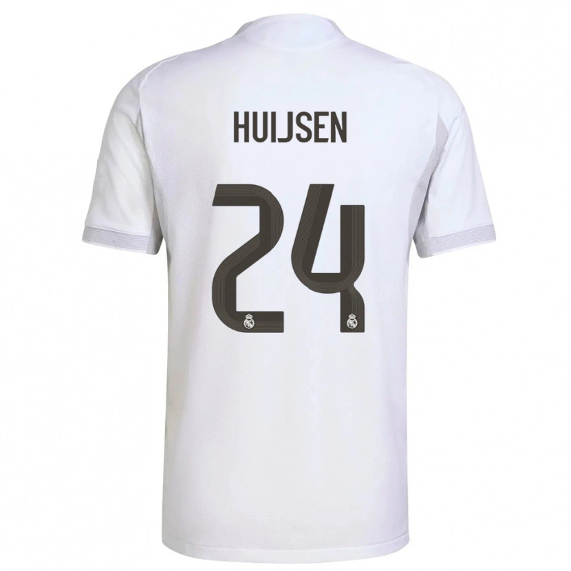 Danxen Damen Dean Huijsen #24 Weiß Gelb Heimtrikot Trikot 2025/26 T-Shirt