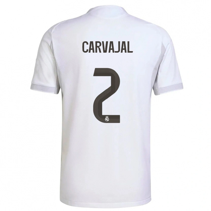 Danxen Damen Daniel Carvajal #2 Weiß Gelb Heimtrikot Trikot 2025/26 T-Shirt
