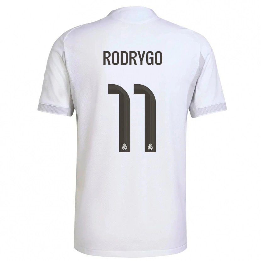Danxen Damen Rodrygo #11 Weiß Gelb Heimtrikot Trikot 2025/26 T-Shirt