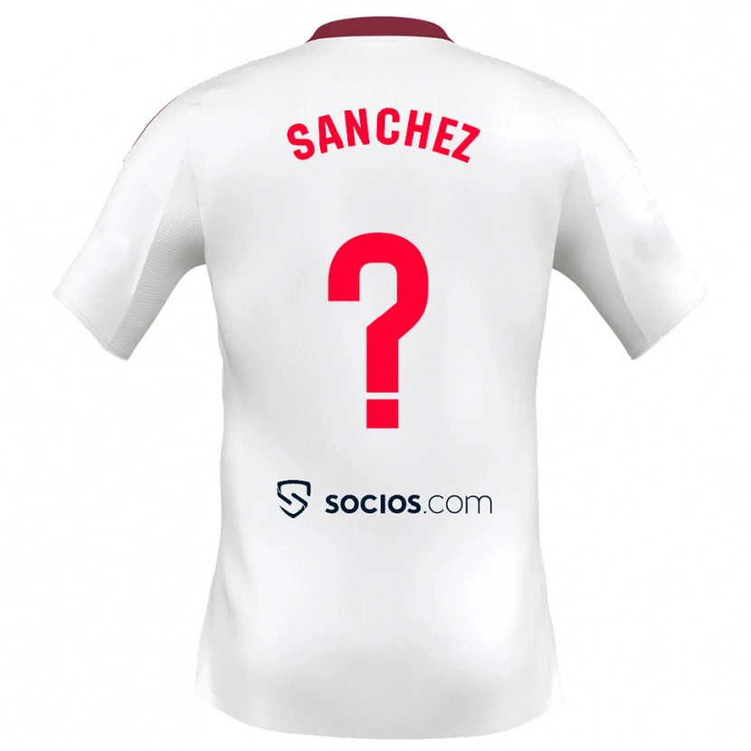 Danxen Damen Carlos Sanchez #0 Weiß Rot Heimtrikot Trikot 2025/26 T-Shirt