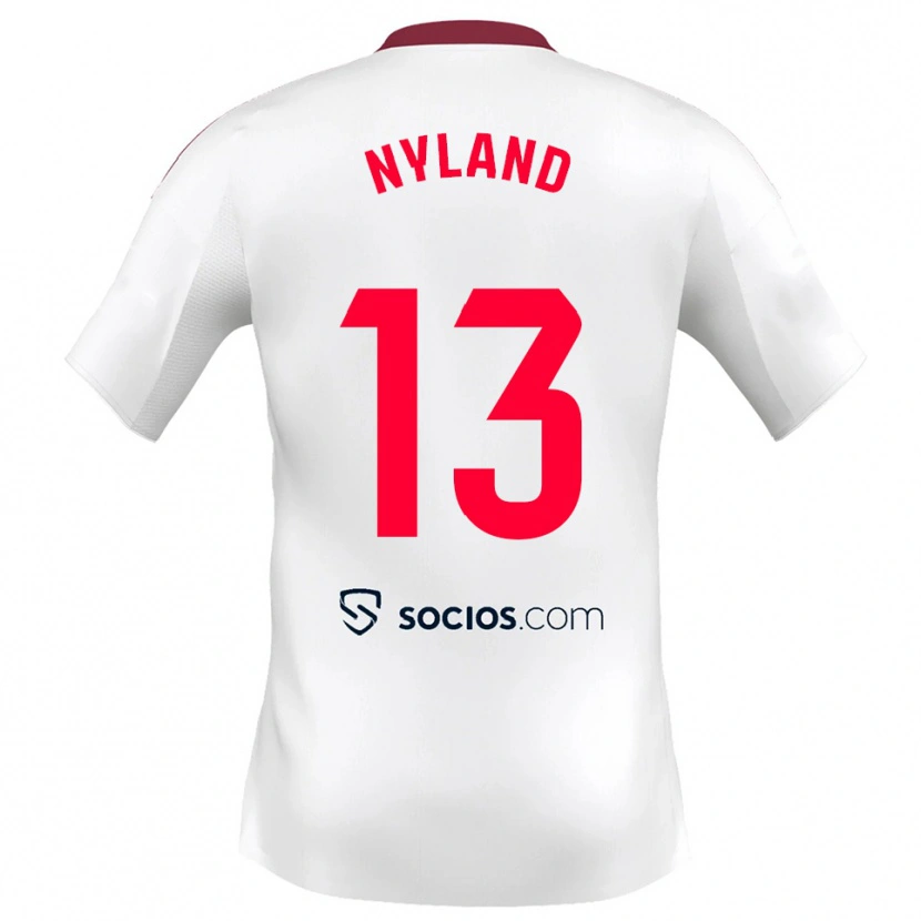 Danxen Damen Ørjan Nyland #13 Weiß Rot Heimtrikot Trikot 2025/26 T-Shirt