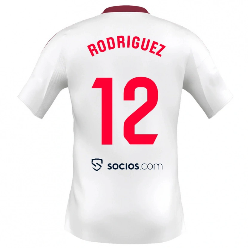 Danxen Damen Lucía María Rodríguez Herrero #12 Weiß Rot Heimtrikot Trikot 2025/26 T-Shirt