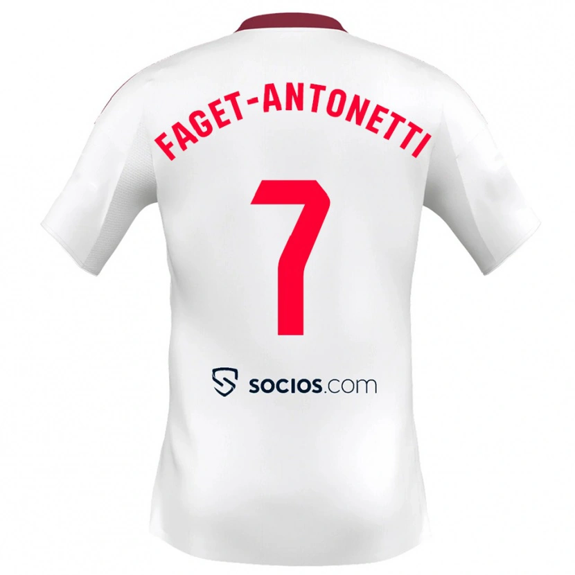 Danxen Damen Roméo Faget-Antonetti #7 Weiß Rot Heimtrikot Trikot 2025/26 T-Shirt