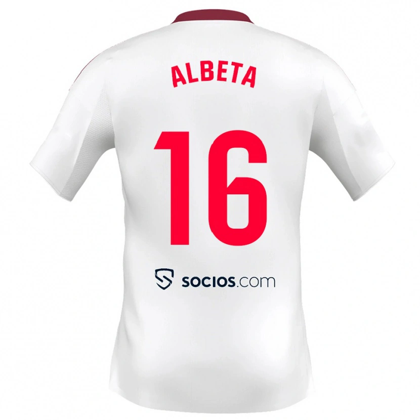 Danxen Damen Alba López Pérez #16 Weiß Rot Heimtrikot Trikot 2025/26 T-Shirt