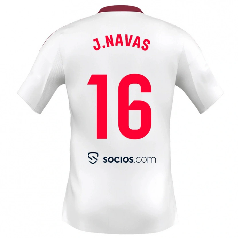 Danxen Damen Jesus Navas #16 Weiß Rot Heimtrikot Trikot 2025/26 T-Shirt