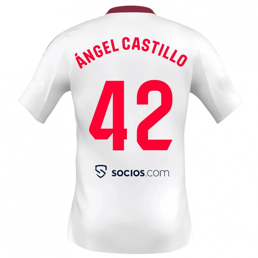 Danxen Damen Manuel Ángel Castillo #42 Weiß Rot Heimtrikot Trikot 2025/26 T-Shirt