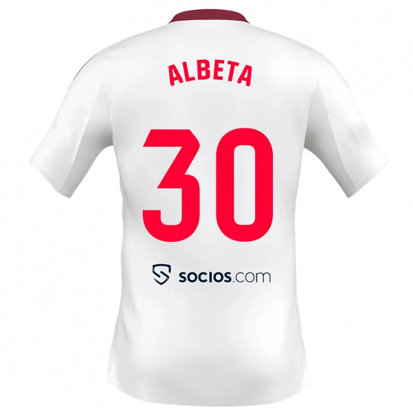 Danxen Damen Alba María López Montiel #30 Weiß Rot Heimtrikot Trikot 2025/26 T-Shirt