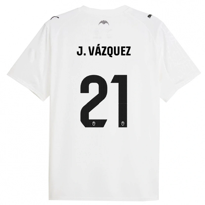 Danxen Damen Jesús Vázquez #21 Weiß Schwarz Heimtrikot Trikot 2025/26 T-Shirt