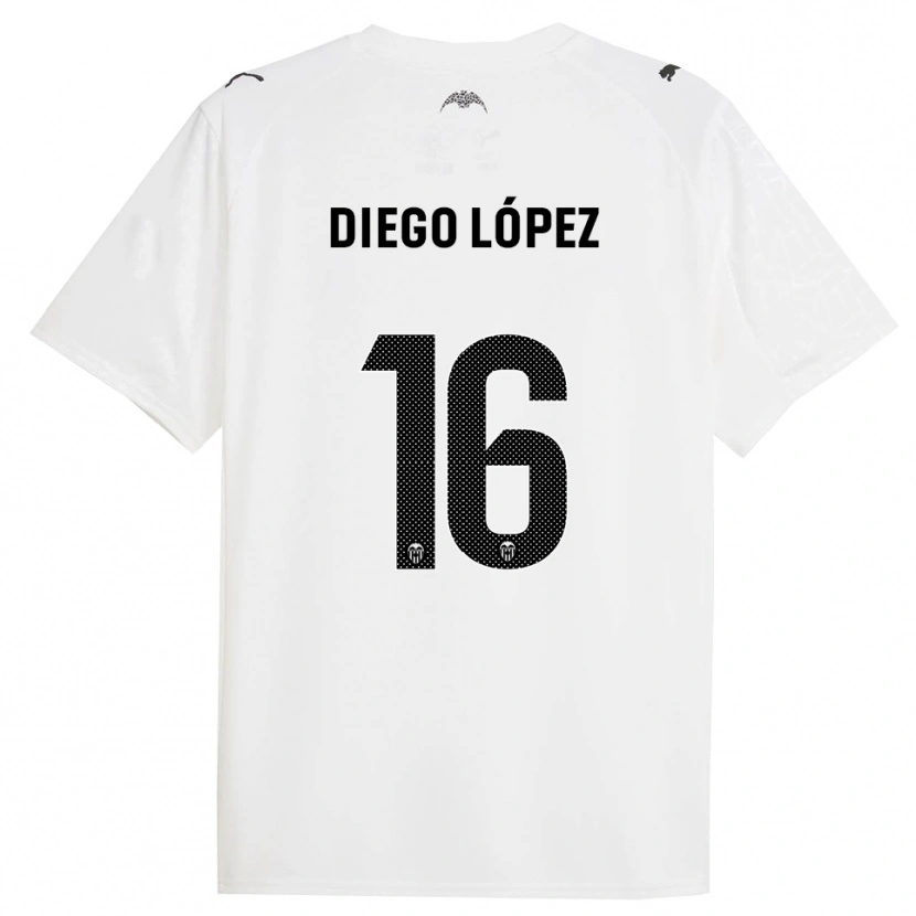 Danxen Damen Diego López #16 Weiß Schwarz Heimtrikot Trikot 2025/26 T-Shirt