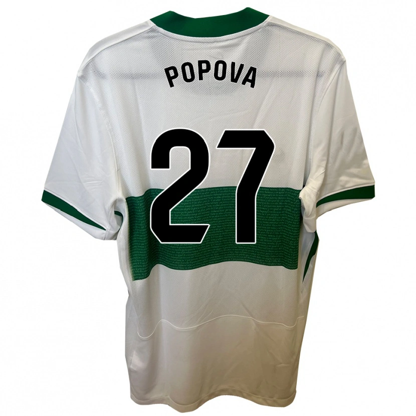 Danxen Damen Ángela Popova Fedorova #27 Weiß Grün Heimtrikot Trikot 2025/26 T-Shirt