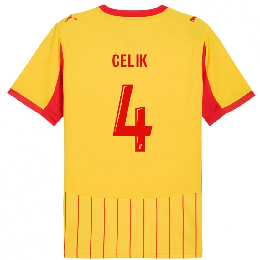 Danxen Damen Nidal Celik #4 Gelb Rot Heimtrikot Trikot 2025/26 T-Shirt