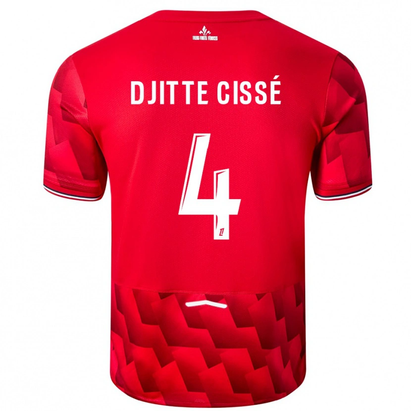 Danxen Damen Babacar Djitte Cissé #4 Rot Weiß Heimtrikot Trikot 2025/26 T-Shirt