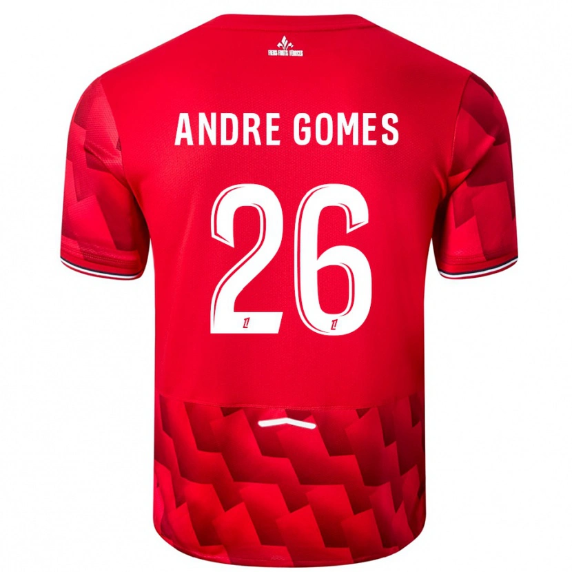 Danxen Damen André Gomes #26 Rot Weiß Heimtrikot Trikot 2025/26 T-Shirt