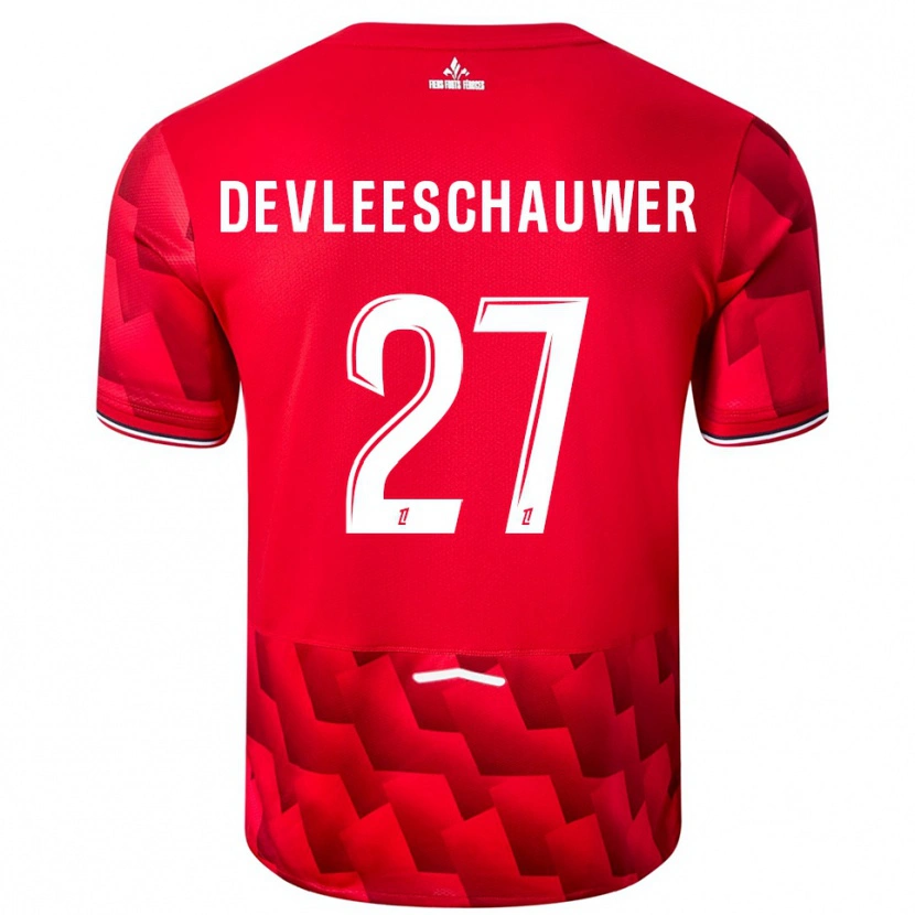 Danxen Damen Gwenaëlle Devleeschauwer #27 Rot Weiß Heimtrikot Trikot 2025/26 T-Shirt