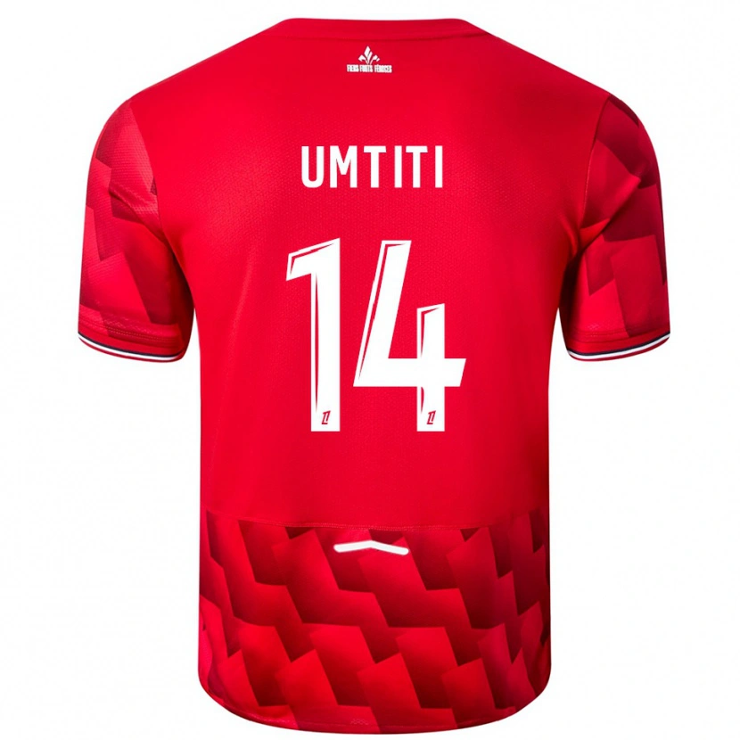 Danxen Damen Samuel Umtiti #14 Rot Weiß Heimtrikot Trikot 2025/26 T-Shirt