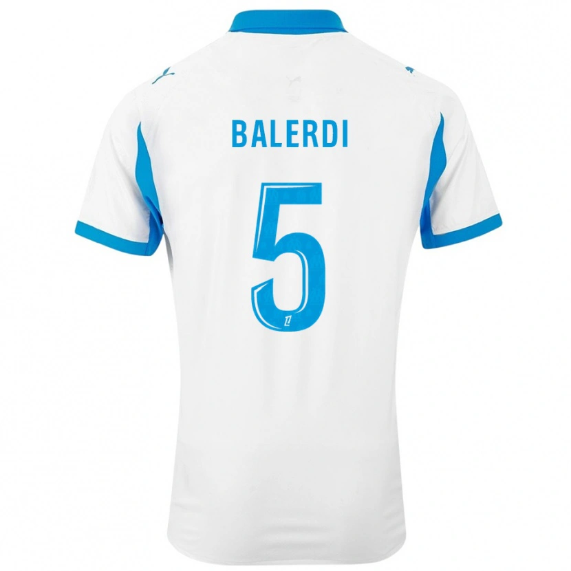Danxen Damen Leonardo Balerdi #5 Weiß Himmelblau Heimtrikot Trikot 2025/26 T-Shirt