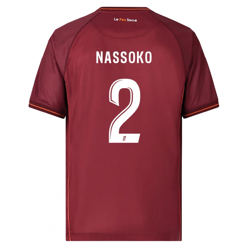 Danxen Damen Abdoulaye Nassoko #2 Burgunderrot Weiß Heimtrikot Trikot 2025/26 T-Shirt