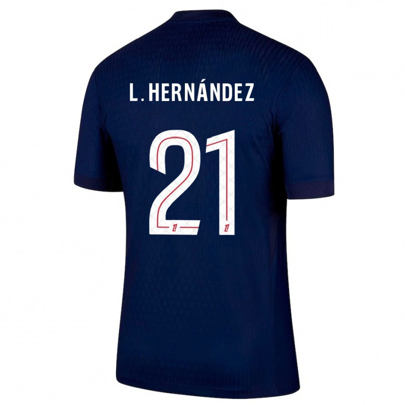 Danxen Damen Lucas Hernández #21 Marine Rot Heimtrikot Trikot 2025/26 T-Shirt