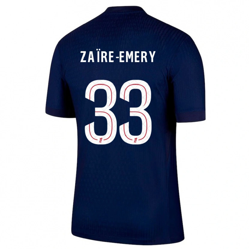 Danxen Damen Warren Zaïre-Emery #33 Marine Rot Heimtrikot Trikot 2025/26 T-Shirt