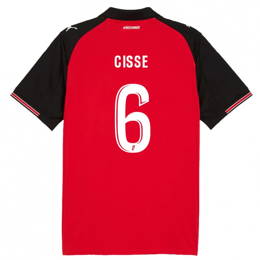 Danxen Damen Djaoui Cissé #6 Rot Schwarz Heimtrikot Trikot 2025/26 T-Shirt