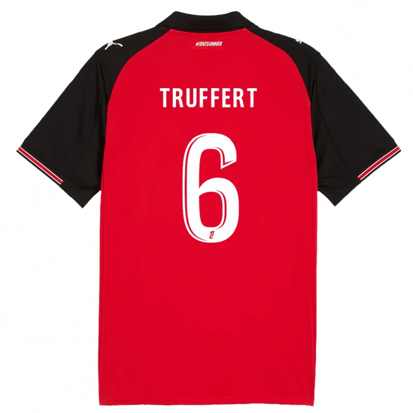 Danxen Damen Florian Truffert #6 Rot Schwarz Heimtrikot Trikot 2025/26 T-Shirt