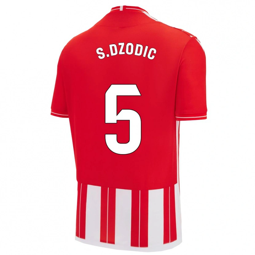 Danxen Damen Stefan Dzodic #5 Rot Weiß Heimtrikot Trikot 2025/26 T-Shirt