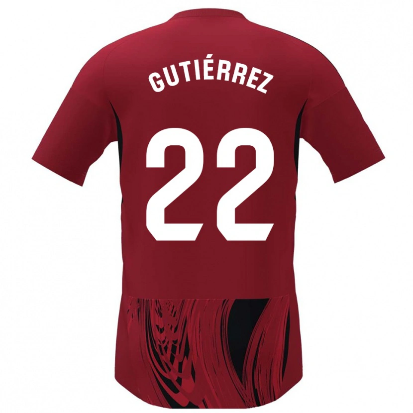 Danxen Damen Juan Gutiérrez #22 Rot Schwarz Heimtrikot Trikot 2025/26 T-Shirt