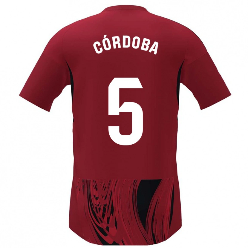 Danxen Damen Iker Córdoba #5 Rot Schwarz Heimtrikot Trikot 2025/26 T-Shirt